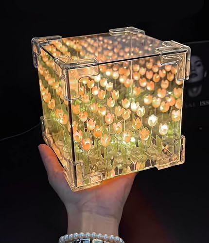 Acrylic DIY Infinite Tulip Cube Mirror Lamp