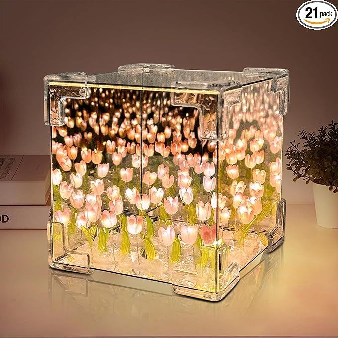 Acrylic DIY Infinite Tulip Cube Mirror Lamp