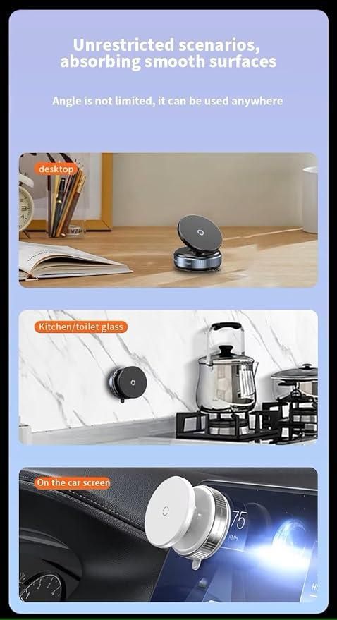 Magnetic Suction Phone Holder | 360° Rotation for Car, Office & More