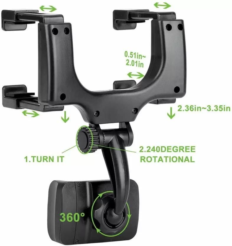 360° Rearview Mirror Car Phone Holder – Universal Mount for Cars & Trucks