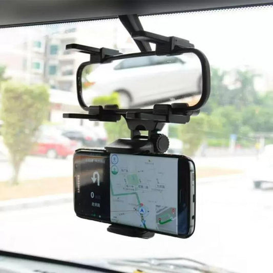 360° Rearview Mirror Car Phone Holder – Universal Mount for Cars & Trucks