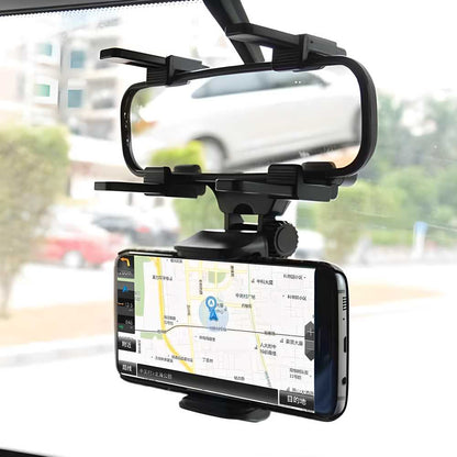 360° Rearview Mirror Car Phone Holder – Universal Mount for Cars & Trucks